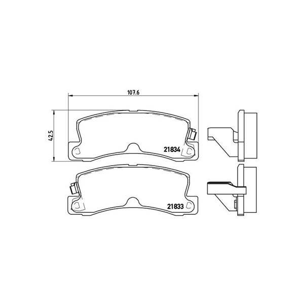 Bromsbeläggsats, Bakaxel Brembo P 83 015 BREMBO