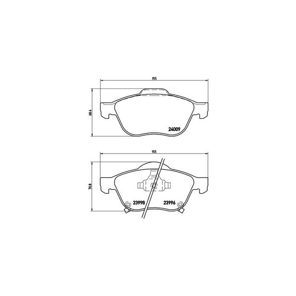 Bromsbeläggsats, Framaxel Brembo P 83 043 BREMBO