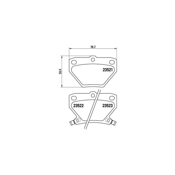 Bromsbeläggsats, Bakaxel Brembo P 83 052 BREMBO