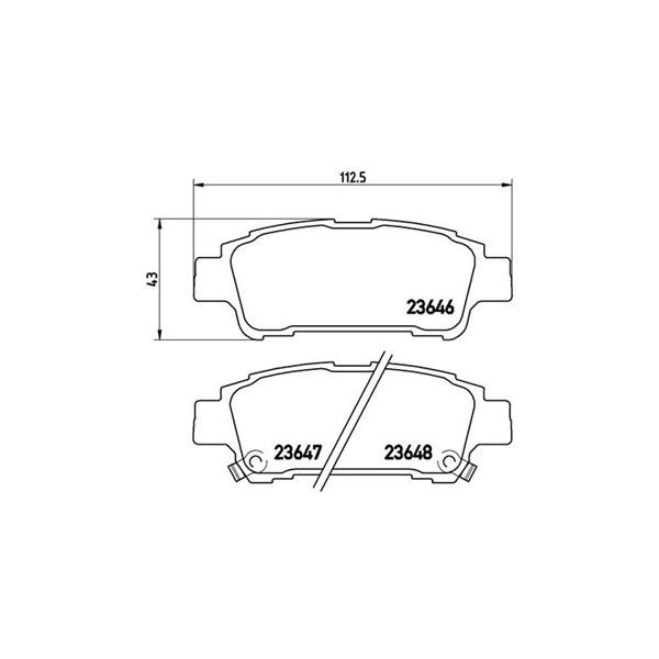 Bromsbeläggsats, Bakaxel Brembo P 83 056 BREMBO