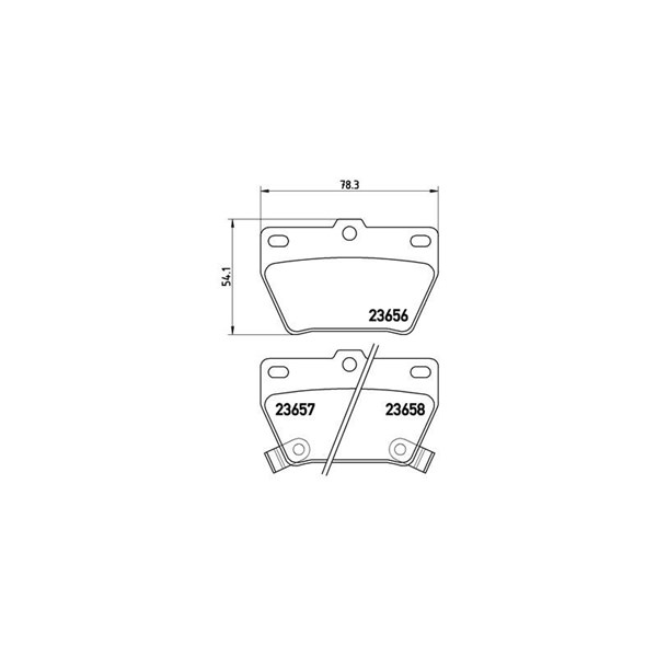 Bromsbeläggsats, Bakaxel, Framaxel Brembo P 83 057 BREMBO