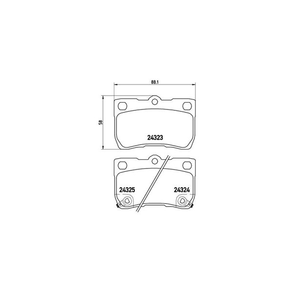 Bromsbeläggsats, Bakaxel Brembo P 83 073 BREMBO