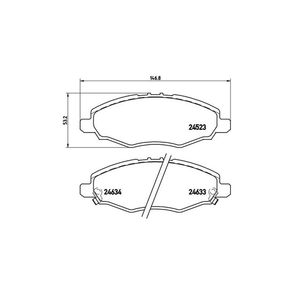 Bromsbeläggsats, Framaxel Brembo P 83 094 BREMBO