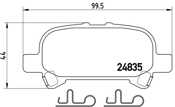 Bromsbeläggsats, Bakaxel Brembo P 83 110 BREMBO