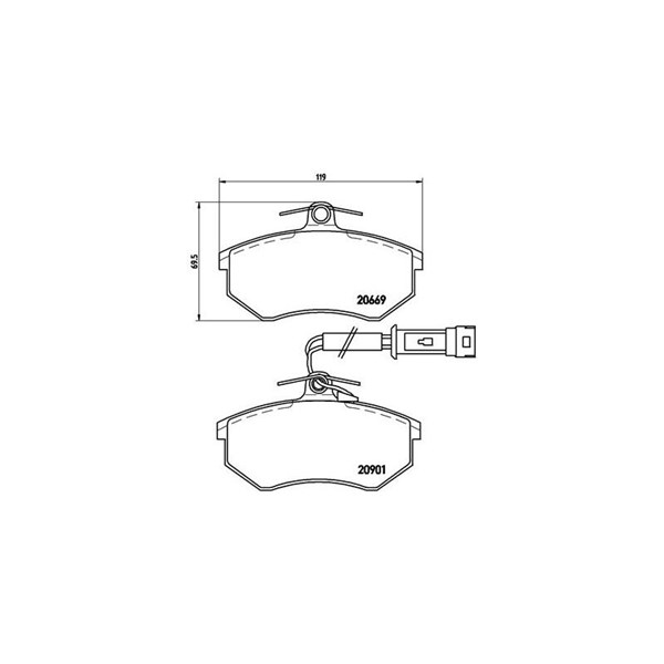 Bromsbeläggsats, Framaxel Brembo P 85 016 BREMBO