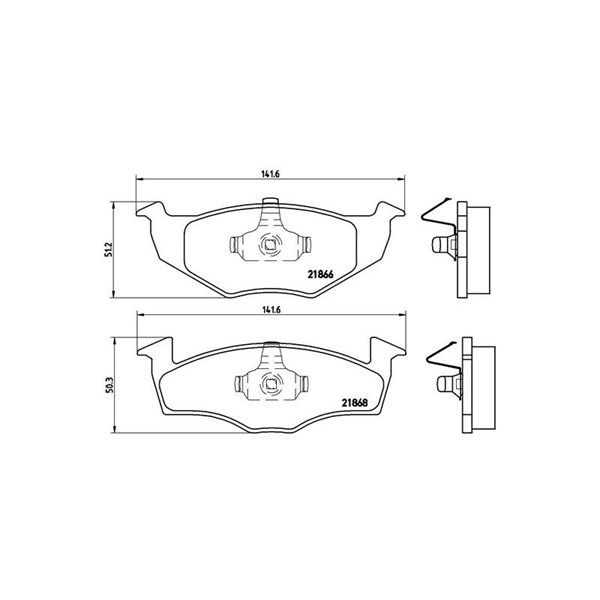 Bromsbeläggsats, Framaxel Brembo P 85 031 BREMBO