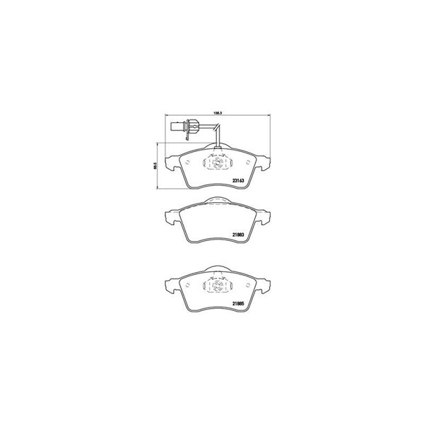 Bromsbeläggsats, Framaxel Brembo P 85 049 BREMBO