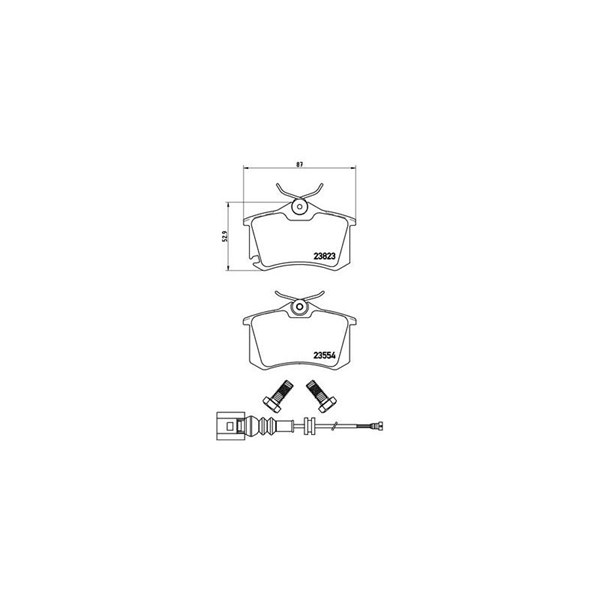 Bromsbeläggsats, Bakaxel Brembo P 85 066 BREMBO