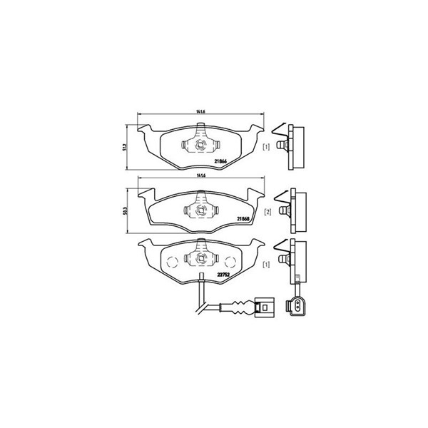 Bromsbeläggsats, Framaxel Brembo P 85 071 BREMBO