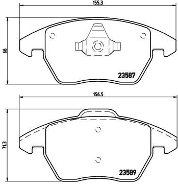 Bromsbeläggsats, Framaxel Brembo P 85 105 BREMBO