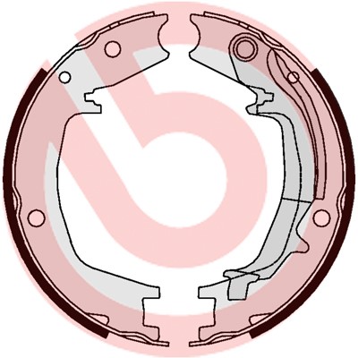 Bromsbackar, sats, parkeringsbroms, Bakaxel BREMBO Bromsbackar, sats, parkeringsbroms, Bakaxel BREMBO