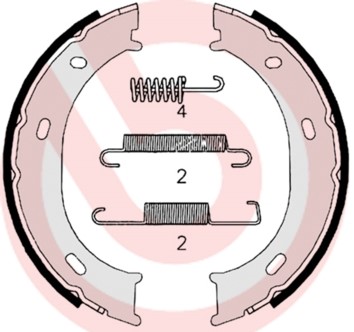 Bromsbackar, sats, parkeringsbroms, Bakaxel Brembo S 50 510 BREMBO