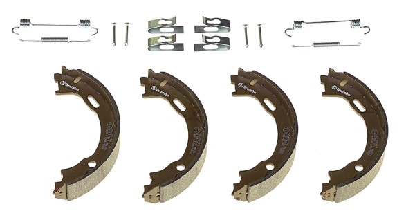 Bromsbackar, sats, parkeringsbroms, Bakaxel BREMBO