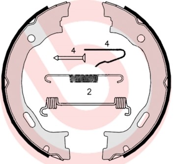 Bromsbackar, sats, parkeringsbroms, Bakaxel BREMBO