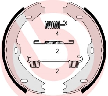 Bromsbackar, sats, parkeringsbroms, Bakaxel Brembo S 50 518 BREMBO