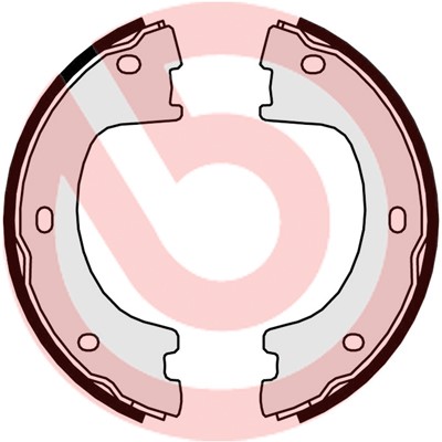 Bromsbackar, sats, parkeringsbroms, Bakaxel Brembo S 50 521 BREMBO