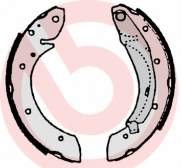 Bromsbackar, sats, Bakaxel Brembo S 61 522 BREMBO
