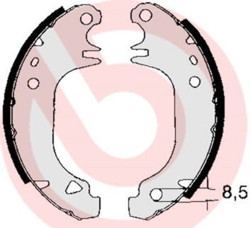 Bromsbackar, sats, Bakaxel Brembo S 61 535 BREMBO