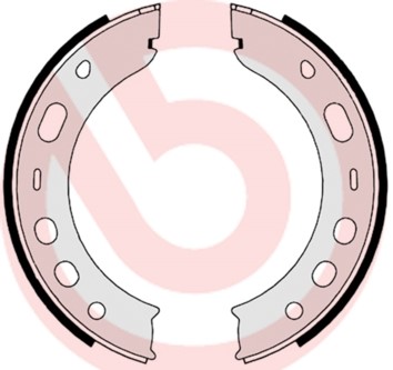 Bromsbackar, sats, parkeringsbroms, Bakaxel Brembo S 65 503 BREMBO