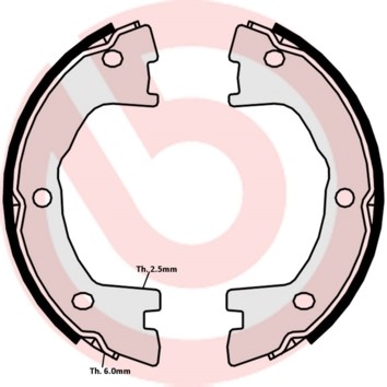 Bromsbackar, sats, parkeringsbroms, Bakaxel BREMBO