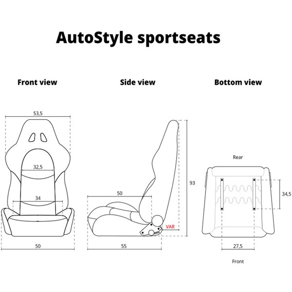 Sportstol, Universal, Höger Autostyle SS 40BR AutoStyle Sportstol, Universal, Höger Autostyle SS 40BR AutoStyle