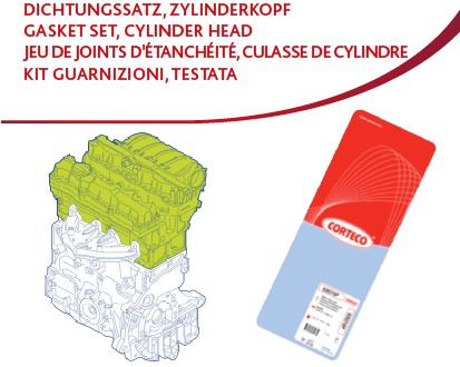 Packningssats, topplock / Sotningssats Corteco 418444P CORTECO Packningssats, topplock / Sotningssats Corteco 418444P CORTECO
