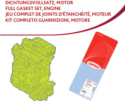 Hel packningssats, motor Corteco 497181P CORTECO