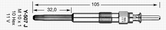 Glödstift 11,0V Ngk D-power 2691 NGK