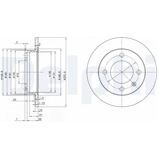 Bromsskiva Solid, Framaxel Delphi BG2118 DELPHI Bromsskiva Solid, Framaxel Delphi BG2118 DELPHI