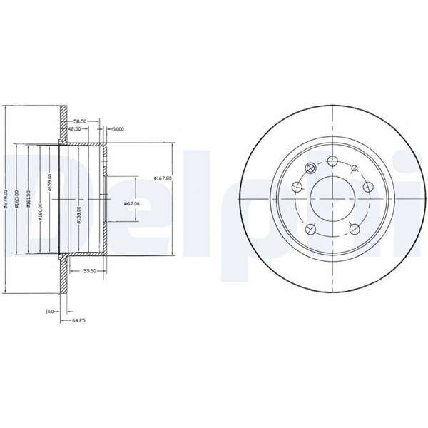 Bromsskiva Solid, Framaxel Delphi BG2252 DELPHI Bromsskiva Solid, Framaxel Delphi BG2252 DELPHI