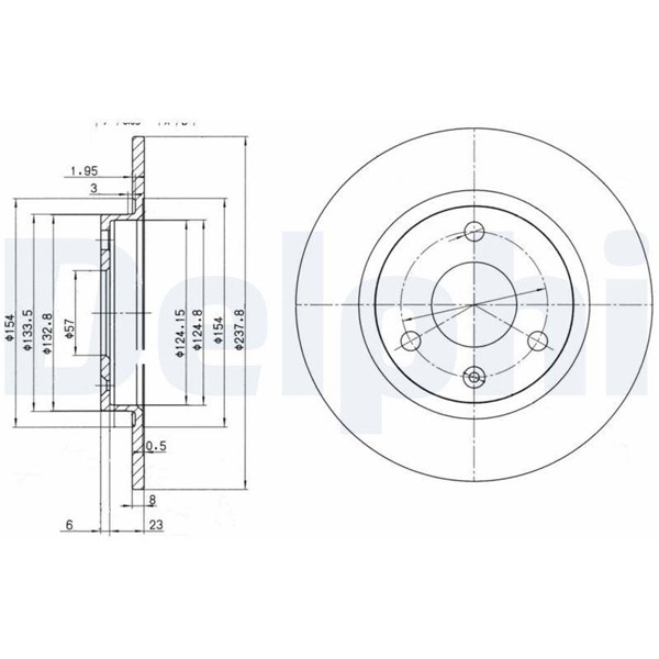 Bromsskiva Solid Delphi BG2355 DELPHI