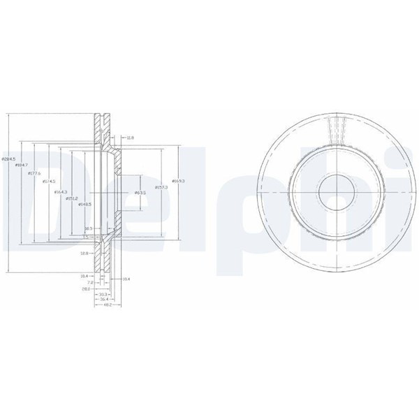 Bromsskiva Ventilerad, Framaxel Delphi BG2419 DELPHI