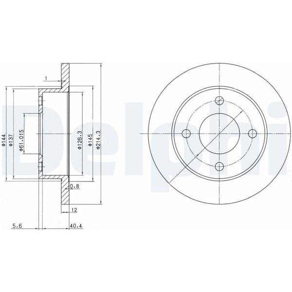 Bromsskiva Solid, Framaxel Delphi BG2566 DELPHI Bromsskiva Solid, Framaxel Delphi BG2566 DELPHI