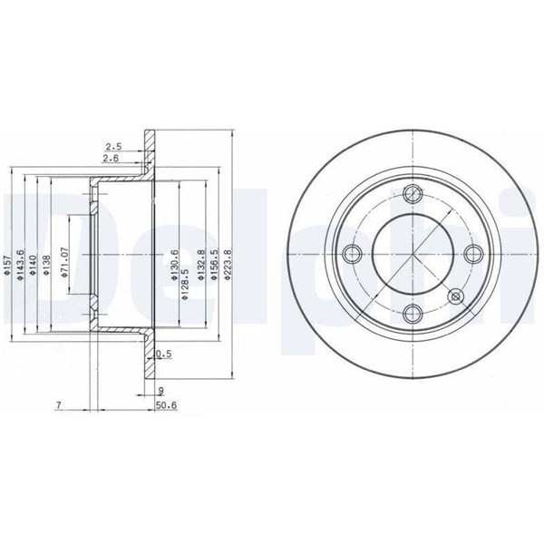 Bromsskiva Solid, Bakaxel Delphi BG2691 DELPHI