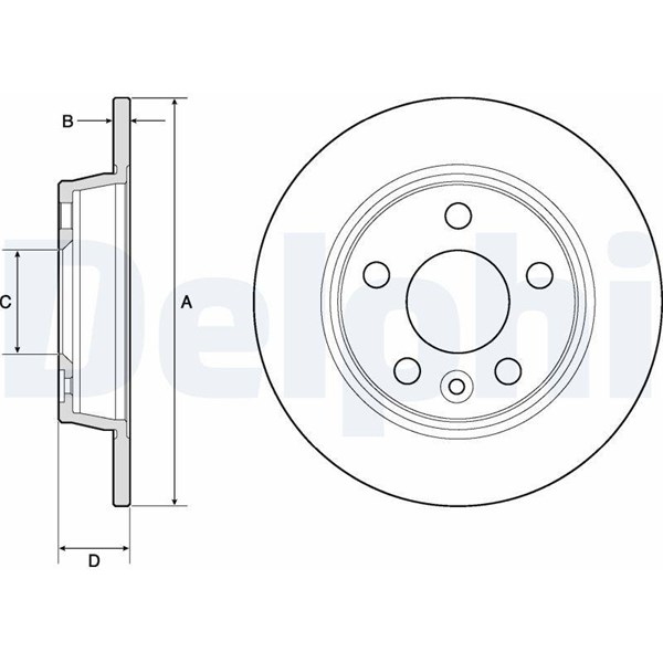 Bromsskiva Solid, Bakaxel Delphi BG3026 DELPHI