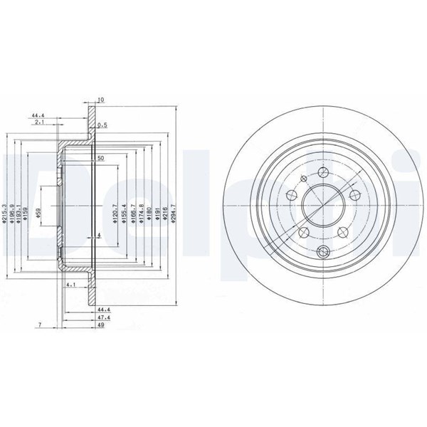 Bromsskiva Solid, Bakaxel Delphi BG3049 DELPHI