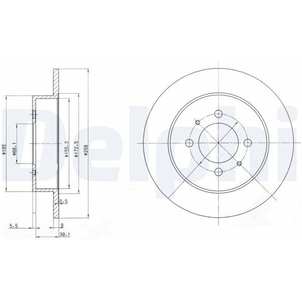Bromsskiva Solid, Bakaxel Delphi BG3125 DELPHI