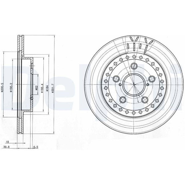 Bromsskiva Ventilerad, Framaxel Delphi BG3536 DELPHI