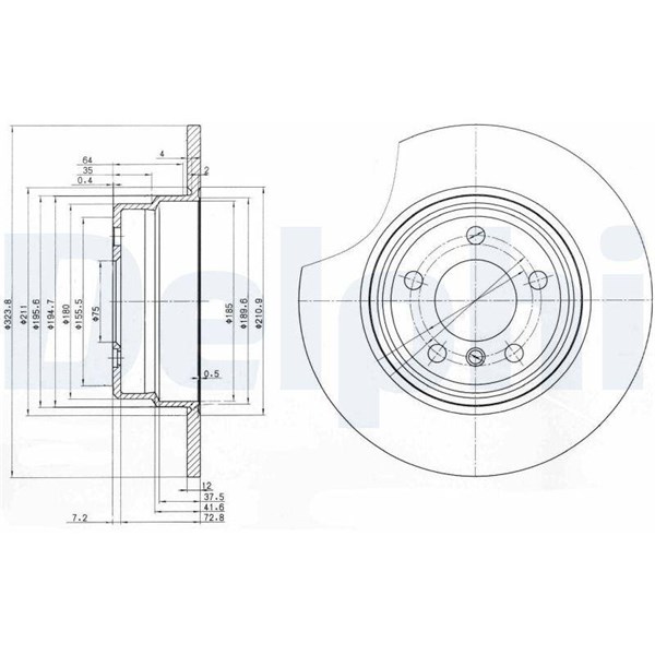Bromsskiva Solid Delphi BG3629 DELPHI Bromsskiva Solid Delphi BG3629 DELPHI