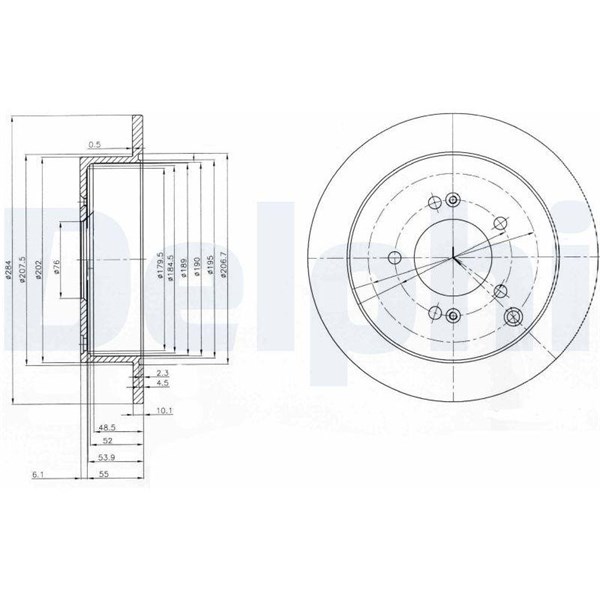 Bromsskiva Solid, Bakaxel Delphi BG3680 DELPHI Bromsskiva Solid, Bakaxel Delphi BG3680 DELPHI