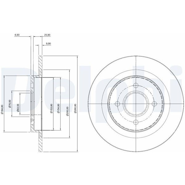 Bromsskiva Solid Delphi BG3743 DELPHI