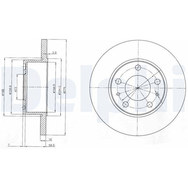 Bromsskiva Solid Delphi BG3753 DELPHI