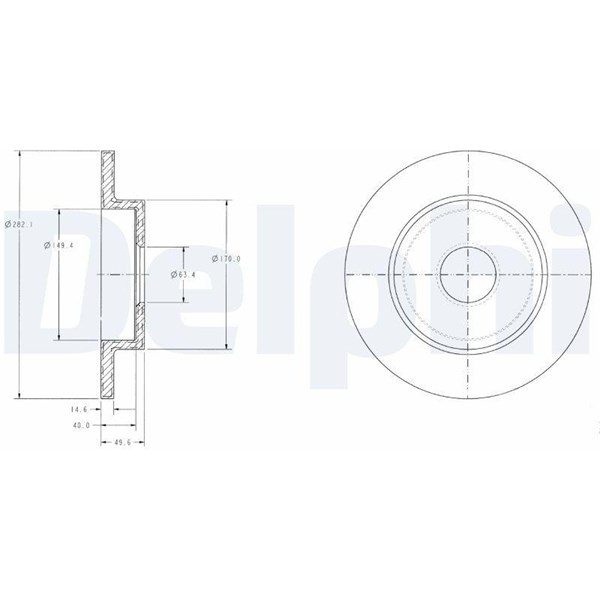 Bromsskiva Solid Delphi BG3761 DELPHI