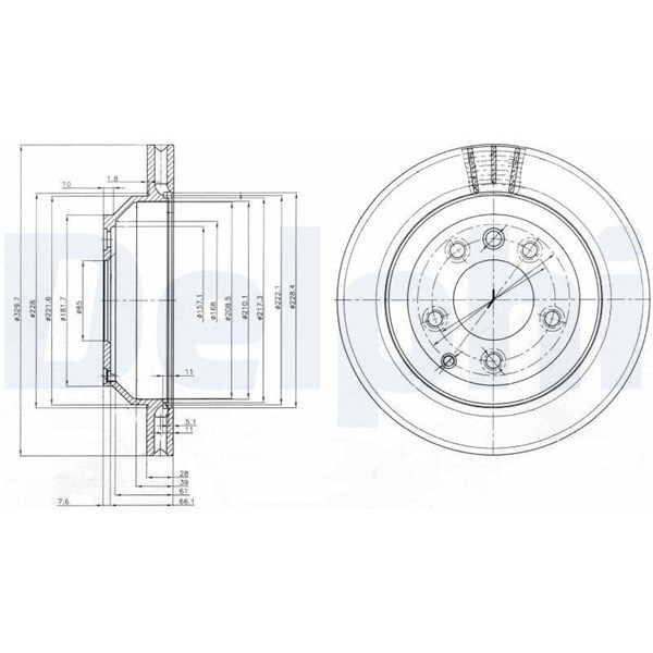 Bromsskiva Ventilerad, Bakaxel Delphi BG3775 DELPHI Bromsskiva Ventilerad, Bakaxel Delphi BG3775 DELPHI