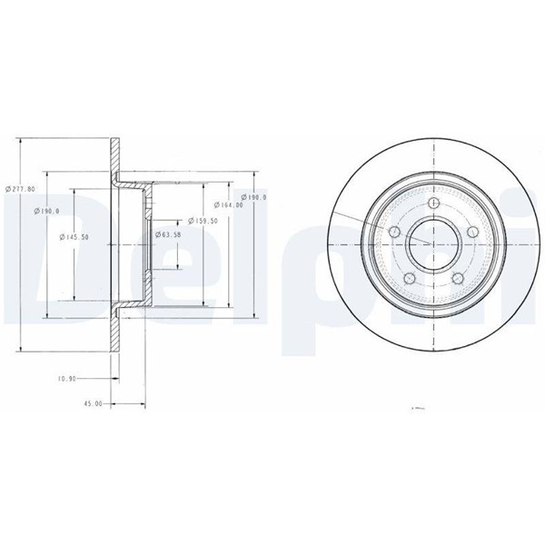 Bromsskiva Solid Delphi BG3873 DELPHI