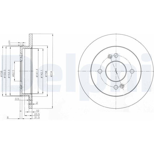 Bromsskiva Solid, Bakaxel Delphi BG3981 DELPHI Bromsskiva Solid, Bakaxel Delphi BG3981 DELPHI