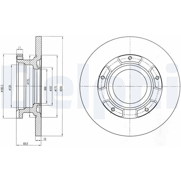Bromsskiva Solid Delphi BG4008 DELPHI