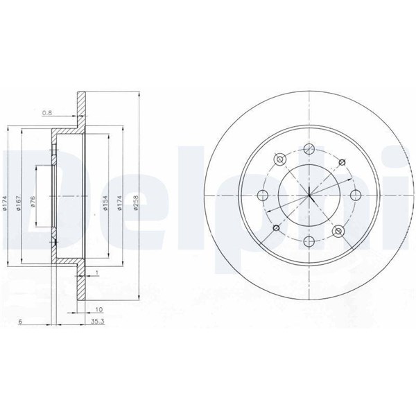 Bromsskiva Solid, Bakaxel Delphi BG4017 DELPHI Bromsskiva Solid, Bakaxel Delphi BG4017 DELPHI