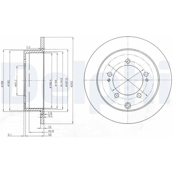 Bromsskiva Solid, Bakaxel Delphi BG4037 DELPHI