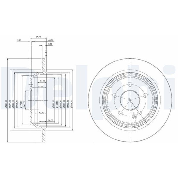 Bromsskiva Solid, Bakaxel Delphi BG4063 DELPHI Bromsskiva Solid, Bakaxel Delphi BG4063 DELPHI